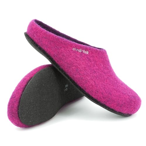 Magicfelt Hausschuhe 709 für Damen & Herren - aus 100% Merino-Wolle Magenta, 42 von Magicfelt