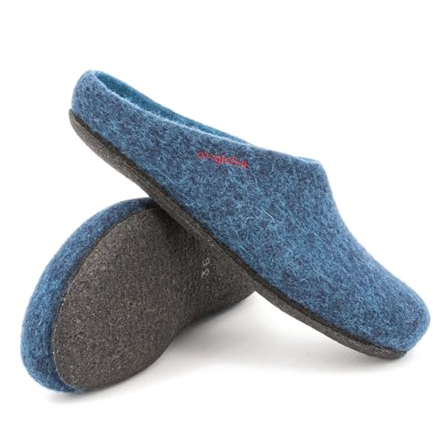 Magicfelt Hausschuhe 709 für Damen & Herren - aus 100% Merino-Wolle Dark Petrol, 36 von Magicfelt