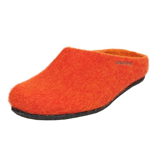 Magicfelt Hausschuhe AN709 für Damen & Herren - natürliche zweifärbige Merinowolle | Pantoffeln mit Rutschfester anatomischer Sohle | Unisex Filzpantoffeln Red | 40 von Magicfelt