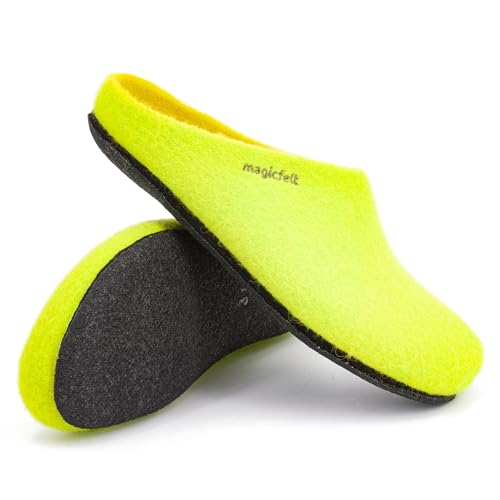 Magicfelt Hausschuhe 709 für Damen & Herren - aus 100% Merino-Wolle Lemon, 41 von Magicfelt