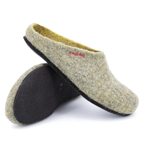 Magicfelt Hausschuhe 709 für Damen & Herren - aus 100% Merino-Wolle Yellowstone, 45 von Magicfelt
