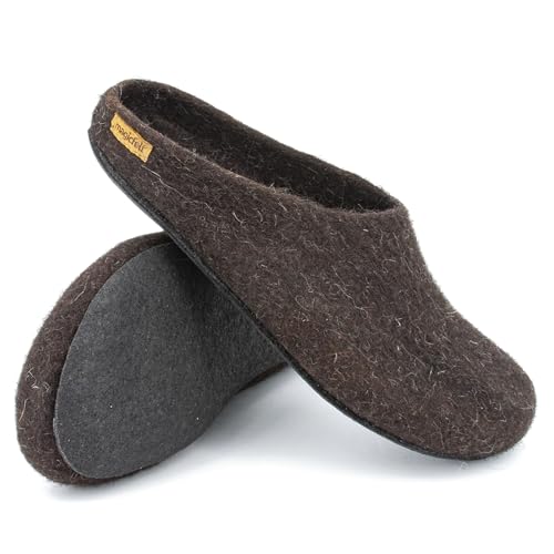 Magicfelt AT 719 Filz-Hausschuh - für Damen & Herren | Pantoffel aus 100% Schurwolle Juraschaf Schwarz, 43 von Magicfelt