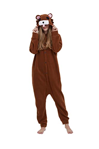 Magicmode Unisex Pyjamas Jumpsuit Tierkostüm Onesie Damen Herren Karneval Nachtwäsche Tragen von Magicmode