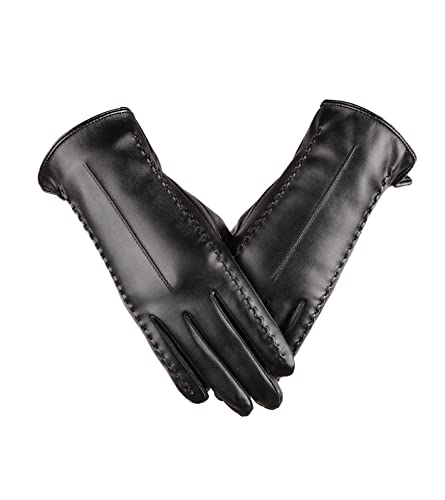 Magicoco Winter Warme Handschuhe Damen Touchscreen Faux Leder Thermo Fleece Gefüttert PU Fäustlinge Wasserabweisend Stylisches Geschenk von Magicoco