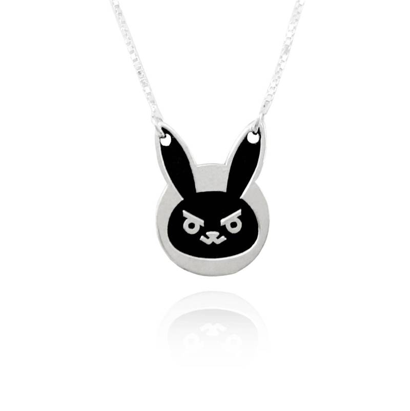 Overwatch-Anhänger, Süße Hase Halskette, Kaninchen D.va Charme, Diva Overwatch, Sterling Silber 925, Charme Geschenk von MagictouchArt