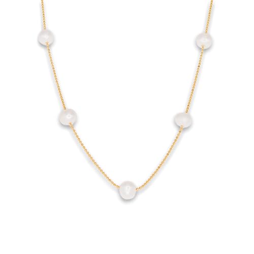 Magie Schmuck Precious Pearls Halskette - 925 Silber Perlenkette (45 Cm, 14K Vergoldet) von Magie Schmuck