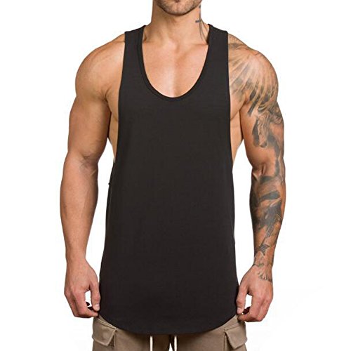 Magiftbox Herren Muskeltraining Workout Stringer Tank Tops Bodybuilding Fitness T-Shirts T01, schwarz, Klein Magiftbox Herren Muskeltraining Workout Stringer Tank Tops Bodybuilding Fitness T-Shirts T01, schwarz, Klein von Magiftbox