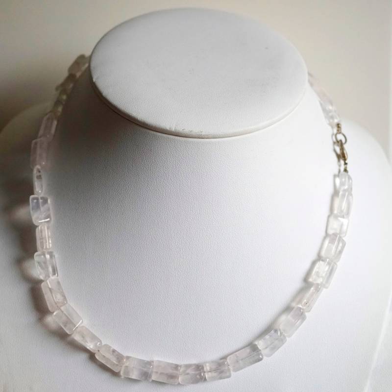 Edelstein Halskette Aus Bergkristall Rechtecken in 46 cm Länge von MagischeWeltAvalon