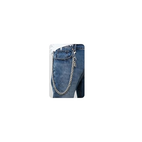 Hosenkette für Herren – robuste Taschenketten mit Verschluss, Punk, Hip-Hop, Biker, Jeans, Hose für Männer und Frauen, Silber, Silberfarbene Schnalle, 55 von Magitaco
