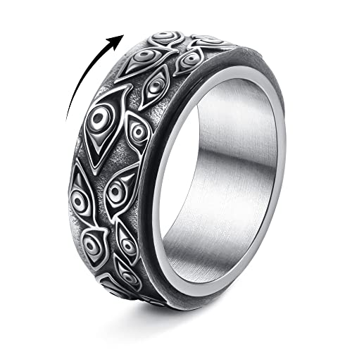 Magitaco Edelstahl Spinner Ringe Fidget Band Ringe Mond Stern Blume Schmetterling Angst Ringe für Frauen Männer von Magitaco