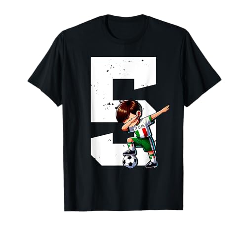 Fußballtrikot für Kinder, 5 Jahre, Geschenk zum 5. Geburtstag T-Shirt von Maglia Bambino compleanno Calcio