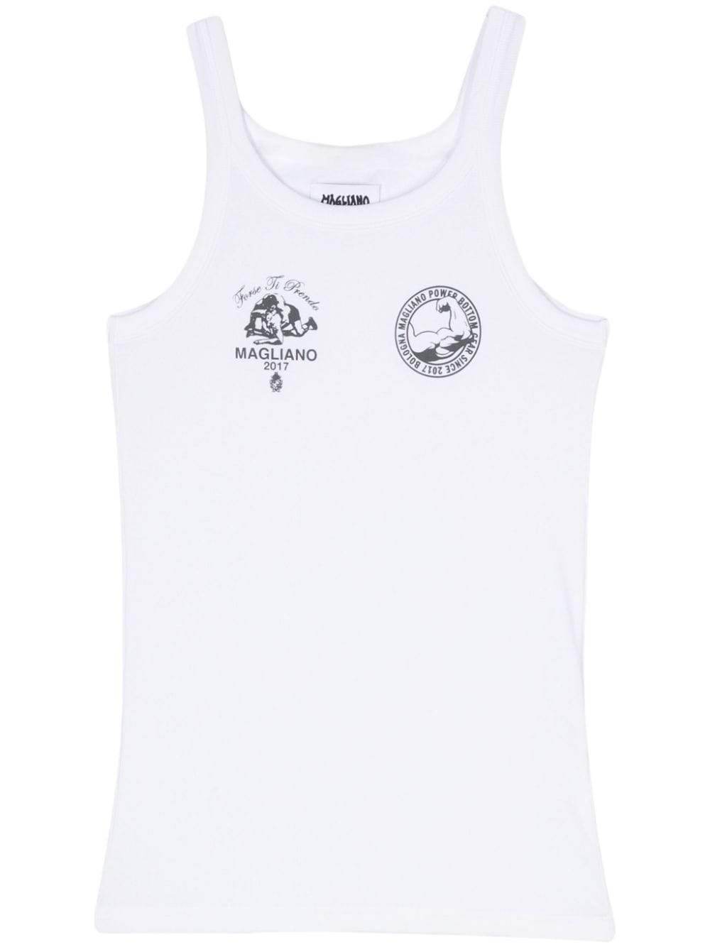 Magliano Geripptes Trägershirt mit Logo-Print - Weiß von Magliano
