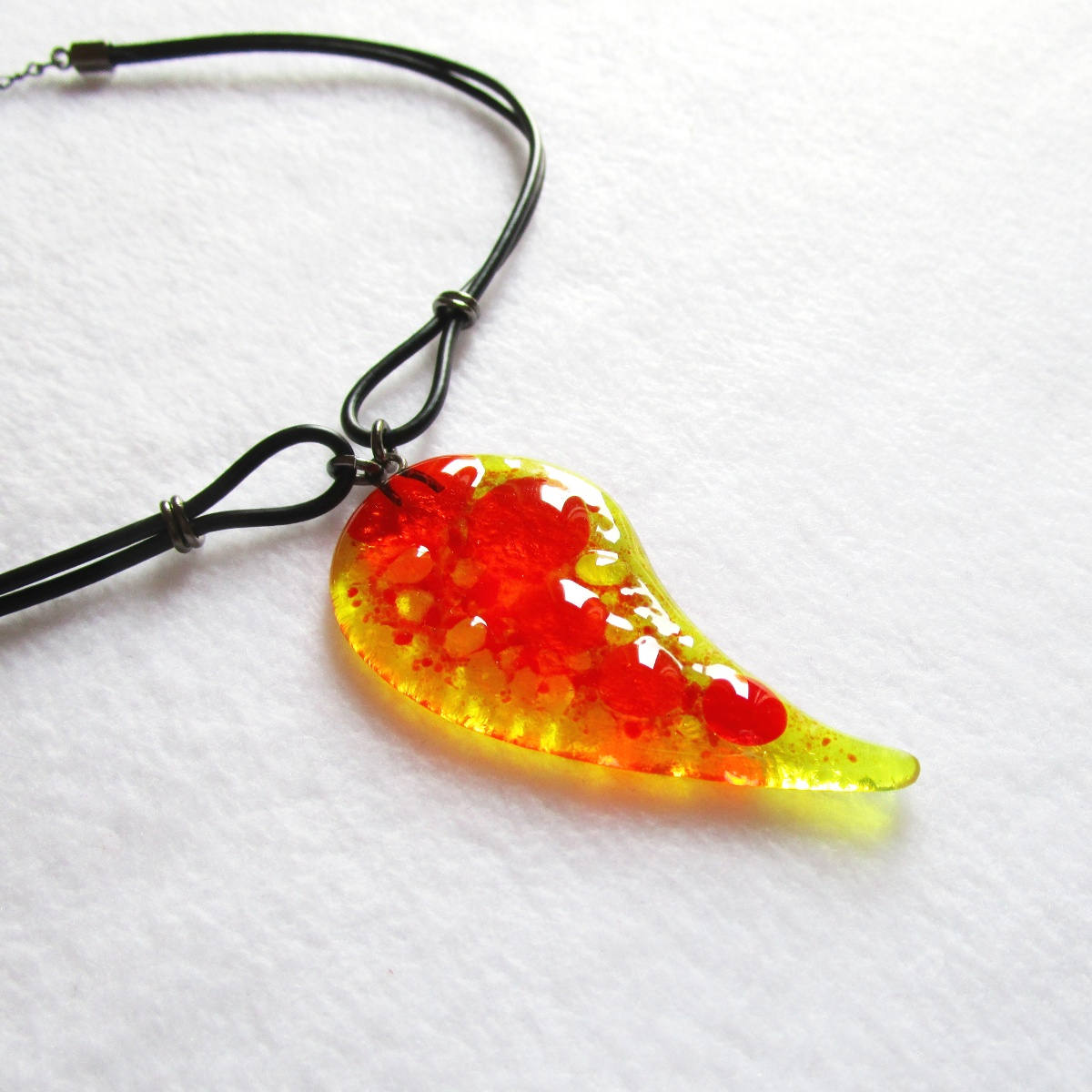 Halskette Mit Gelben Und Orangen Murano Glasanhänger, Geschmolzenes Glas Anhänger, Einzigartige Juwel, Kein Nickel, Geschenk Für Frau Oder Mädchen von MagmaVetriArtistici