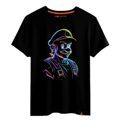 Magmatic - T Shirt Der Klempner Videospiel, Männer, Unisex, Kinder, Neon Hero, Schwarzes Premium-T-Shirt aus 100% Baumwolle, Geschenk für Gamer, Geek, Weihnachten Magmatic - T Shirt Der Klempner Videospiel, Männer, Unisex, Kinder, Neon Hero, Schwarzes Premium-T-Shirt aus 100% Baumwolle, Geschenk für Gamer, Geek, Weihnachten von Magmatic