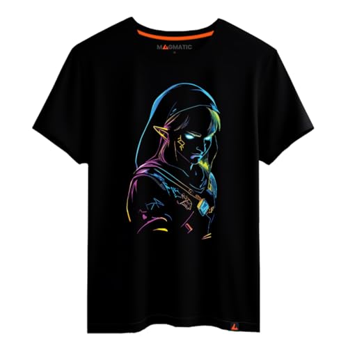 Magmatic - T Shirt Held von Hyrule Videospiel, Männer, Unisex, Kinder, Neon Hero, Schwarzes Premium-T-Shirt aus 100% Baumwolle, Geschenk für Abenteuerspiel-Fans, Weihnachten Magmatic - T Shirt Held von Hyrule Videospiel, Männer, Unisex, Kinder, Neon Hero, Schwarzes Premium-T-Shirt aus 100% Baumwolle, Geschenk für Abenteuerspiel-Fans, Weihnachten von Magmatic