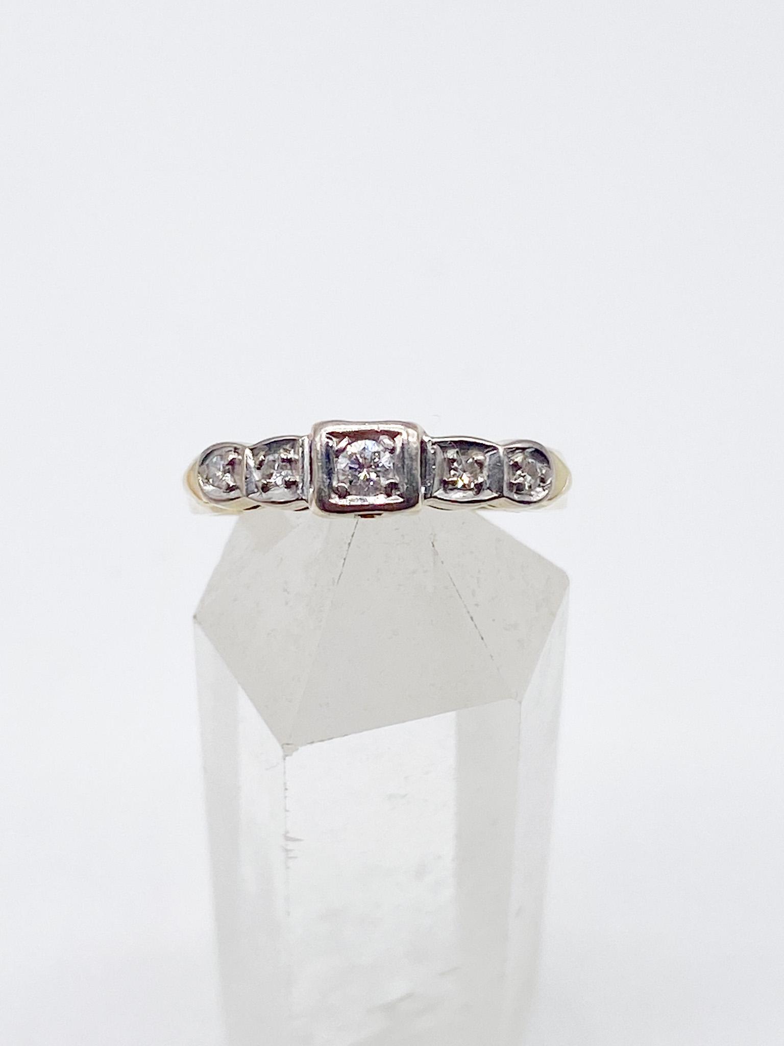 14K Gelbgold Weißgold Ring Goldring Mit Diamant Brillant Steinen 585Er Geprüft - Größe 58 18, 5 Mm von MagnetBerlin