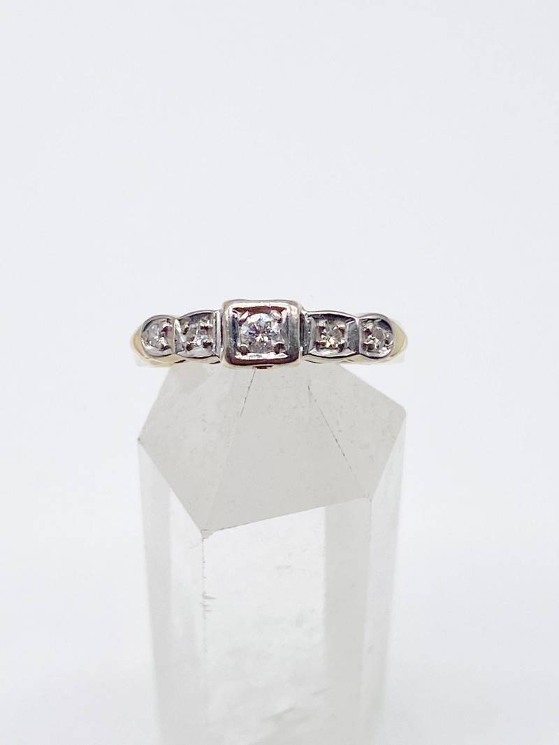 14K Gelbgold Weißgold Ring Goldring Mit Diamant Brillant Steinen 585Er Geprüft - Größe 58 18, 5 Mm von MagnetBerlin