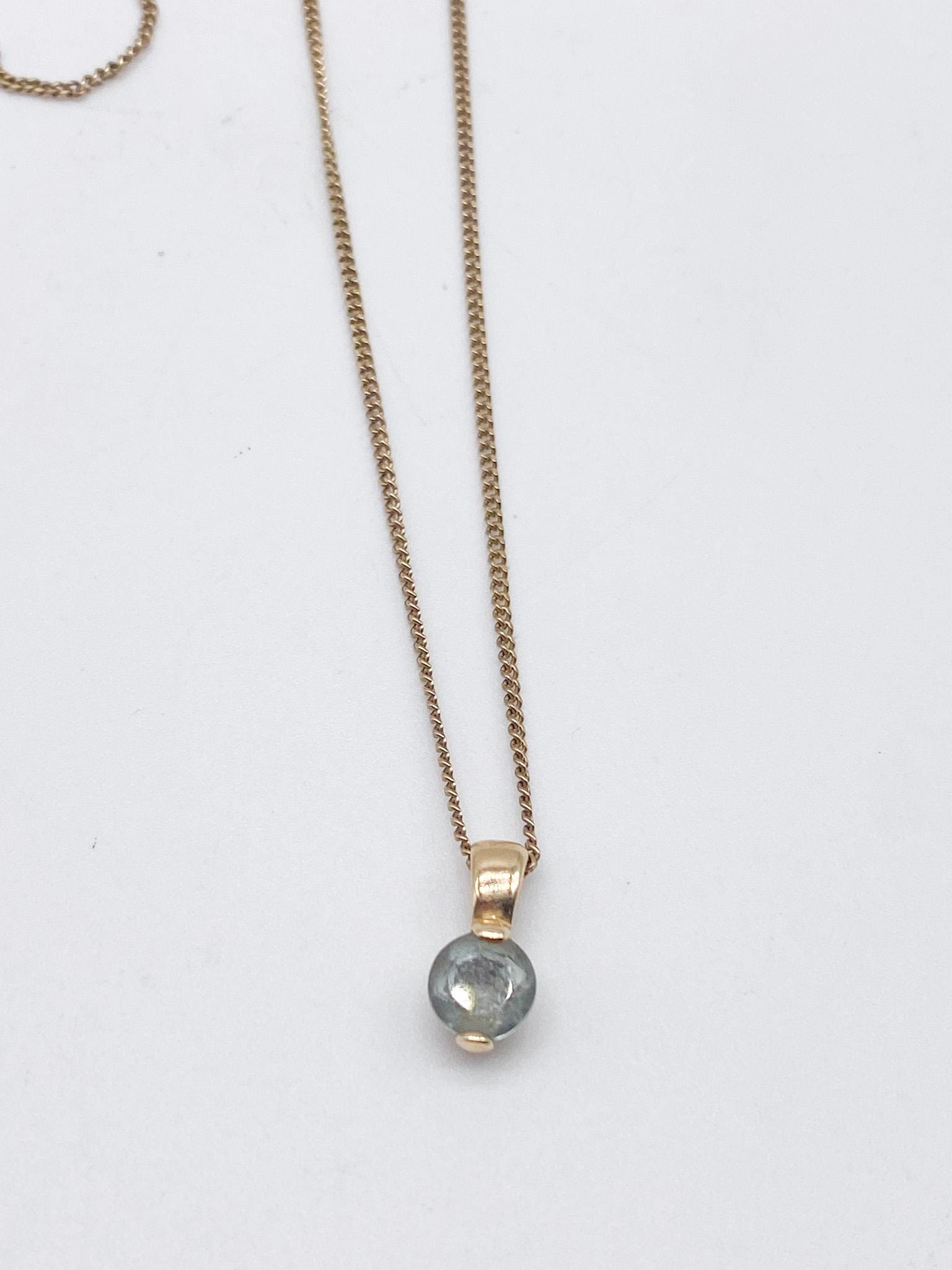 333Er Gold 8K Kette Mit Aquamarin Stein von MagnetBerlin