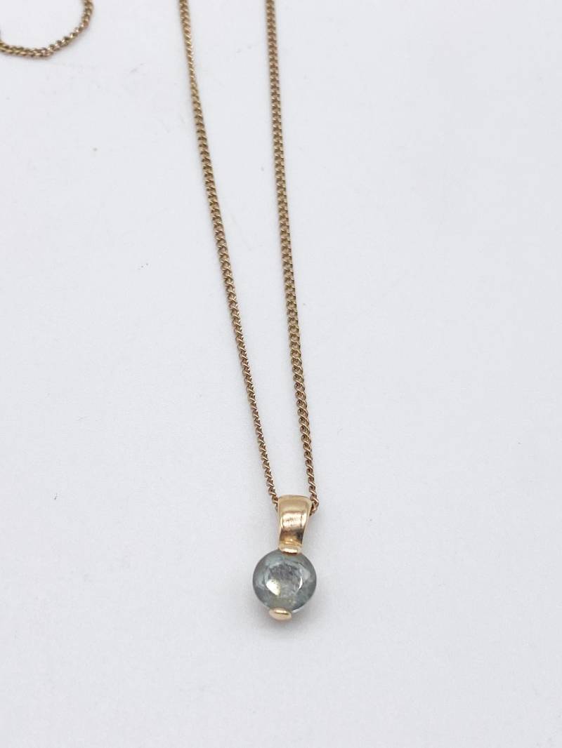 333Er Gold 8K Kette Mit Aquamarin Stein von MagnetBerlin