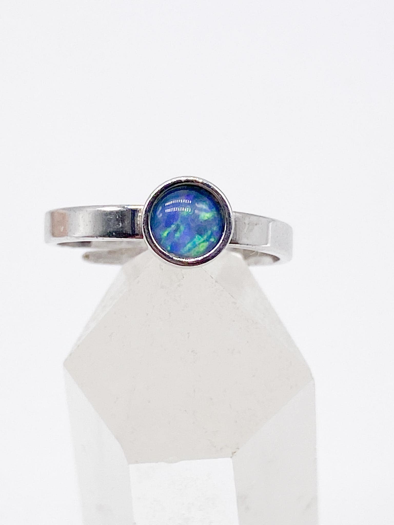 50Er Jahre Theodor Klotz Teka Ring Mit Opaltriplette, Schmuck Deutschland, 925 Silber - Größe 53-57 17-18 Mm von MagnetBerlin