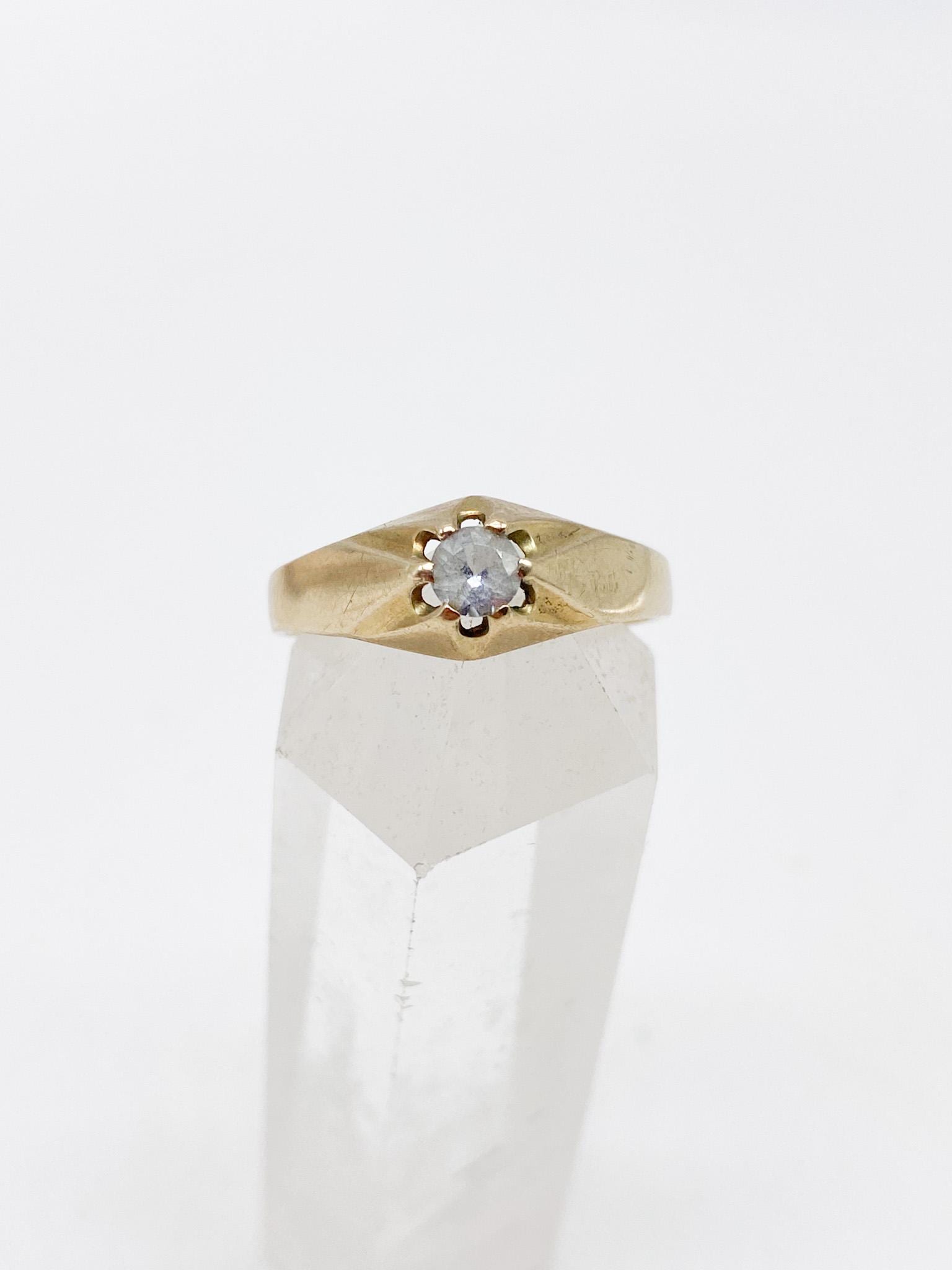 60Er Jahre 8K 333 Goldring Mit Aquamarin Stein - Größe 57/58 18, 3 Mm von MagnetBerlin