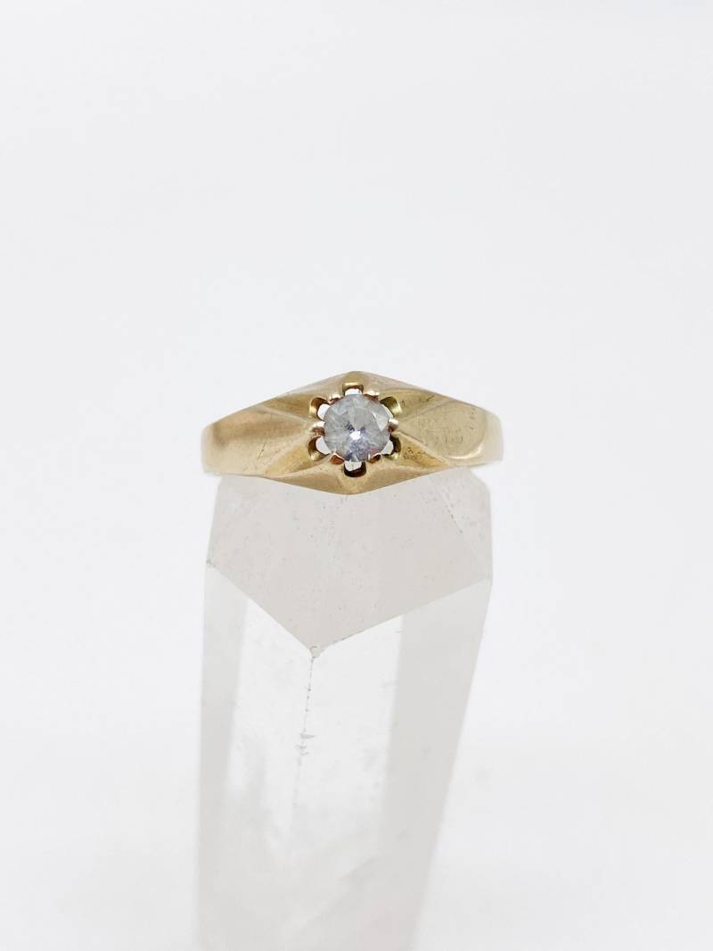 60Er Jahre 8K 333 Goldring Mit Aquamarin Stein - Größe 57/58 18, 3 Mm von MagnetBerlin