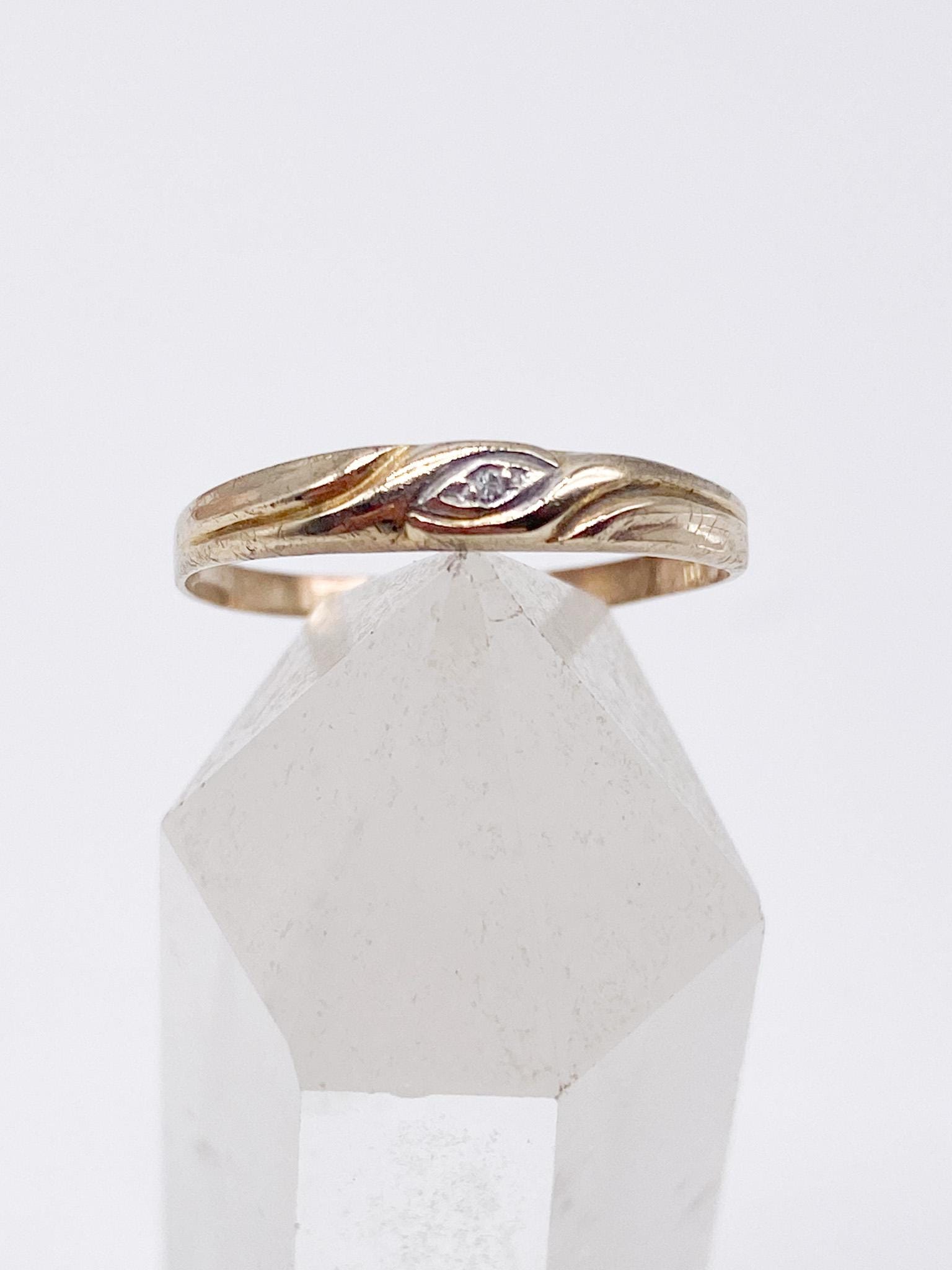 60Er Jahre 8K 333 Goldring Mit Kleinem Diamant - Größe 52/53 16, 7 Mm von MagnetBerlin