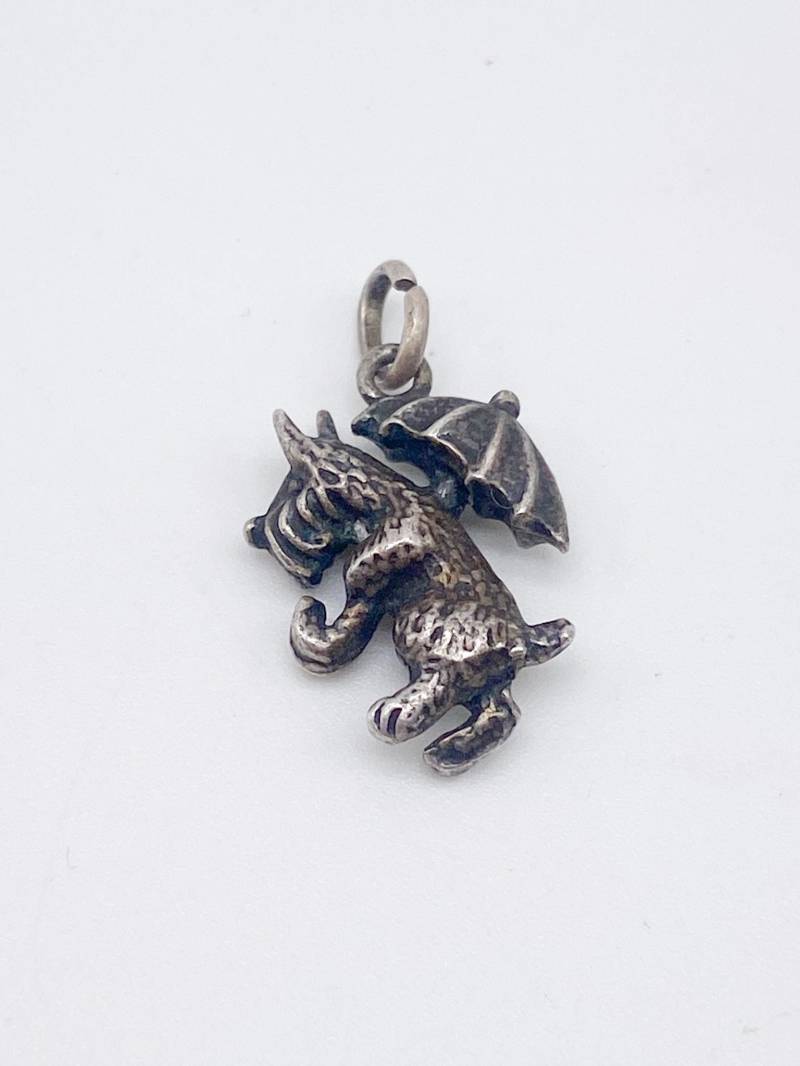 60Er Jahre Vintage Hund Anhänger Aus Altem 835 Silber von MagnetBerlin