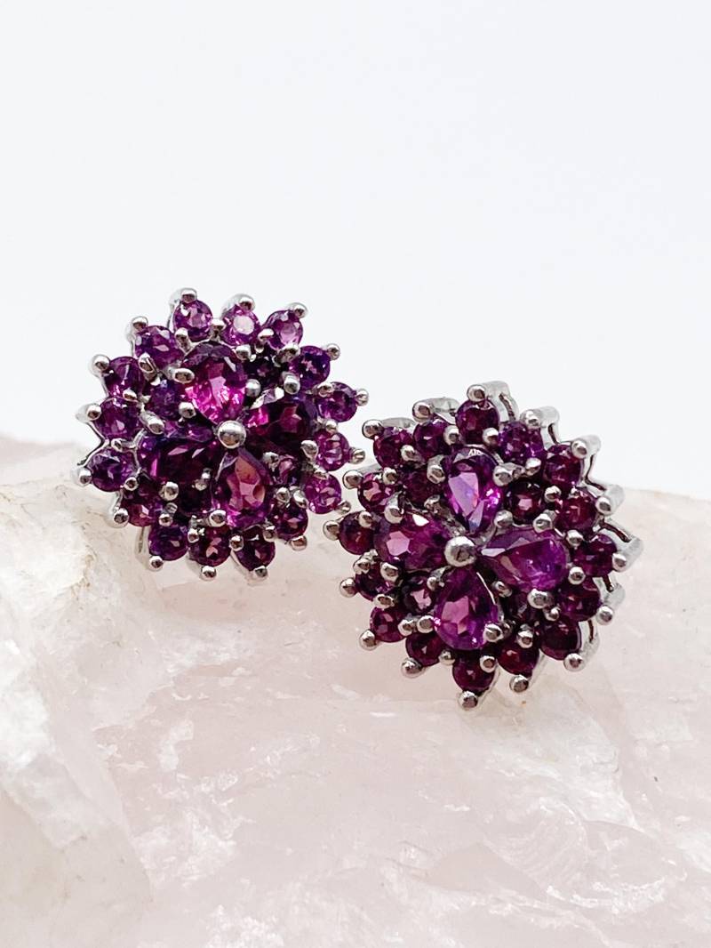 70Er Jahre Vintage Ohrringe Ohrstecker Mit Turmalin Steinen Aus 925 Silber von MagnetBerlin