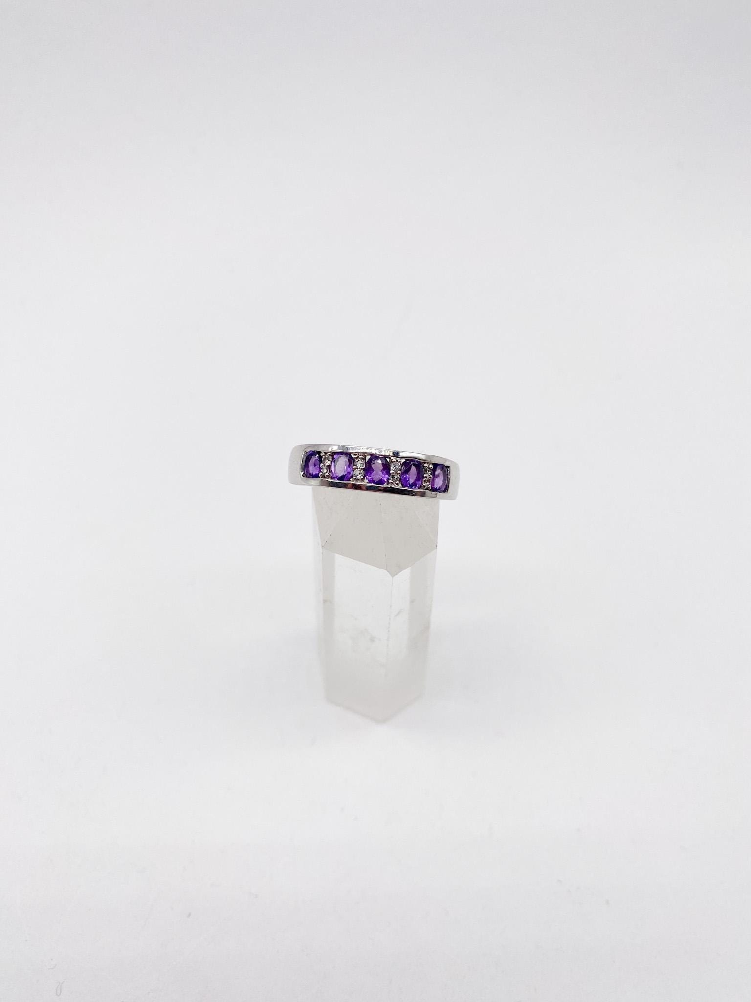 Amethyst Vintage Ring 925 Silber Lila Größe 62/63 - 20 Mm von MagnetBerlin