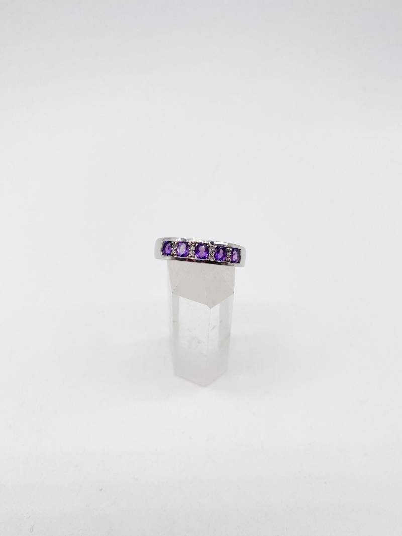 Amethyst Vintage Ring 925 Silber Lila Größe 62/63 - 20 Mm von MagnetBerlin