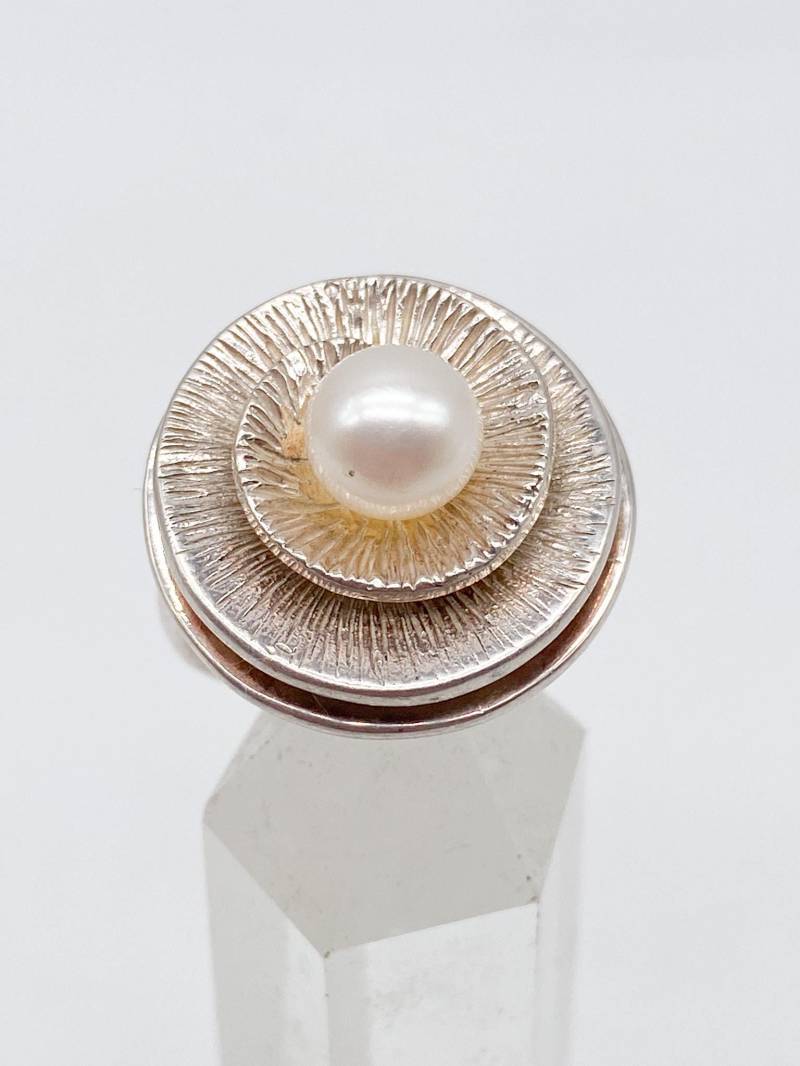 Designer Paola Valentini Vintage Perlenring Aus Italien 925 Silber - Größe 57 18, 1 Mm von MagnetBerlin