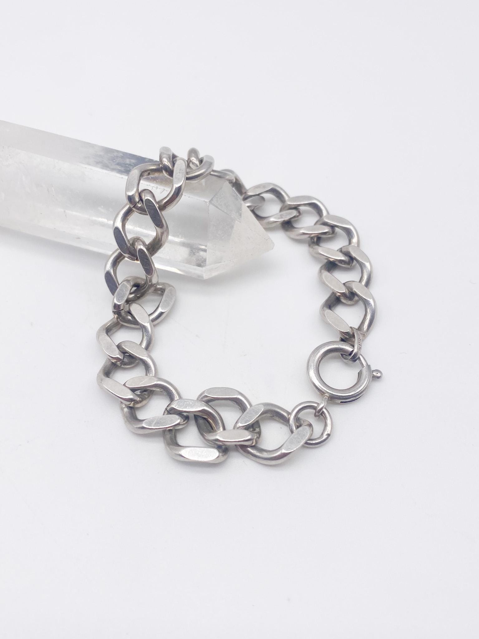 Massives 60Er Jahre Glieder Armband Aus Altem 835 Silber von MagnetBerlin