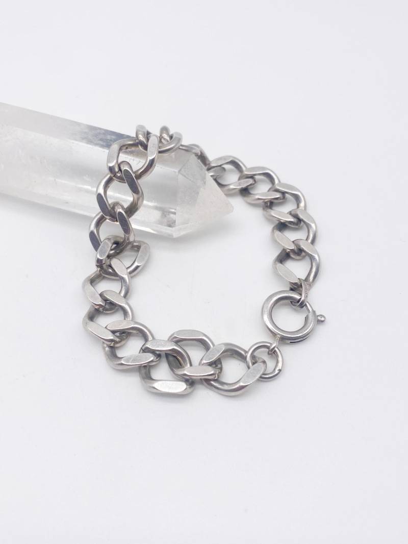 Massives 60Er Jahre Glieder Armband Aus Altem 835 Silber von MagnetBerlin