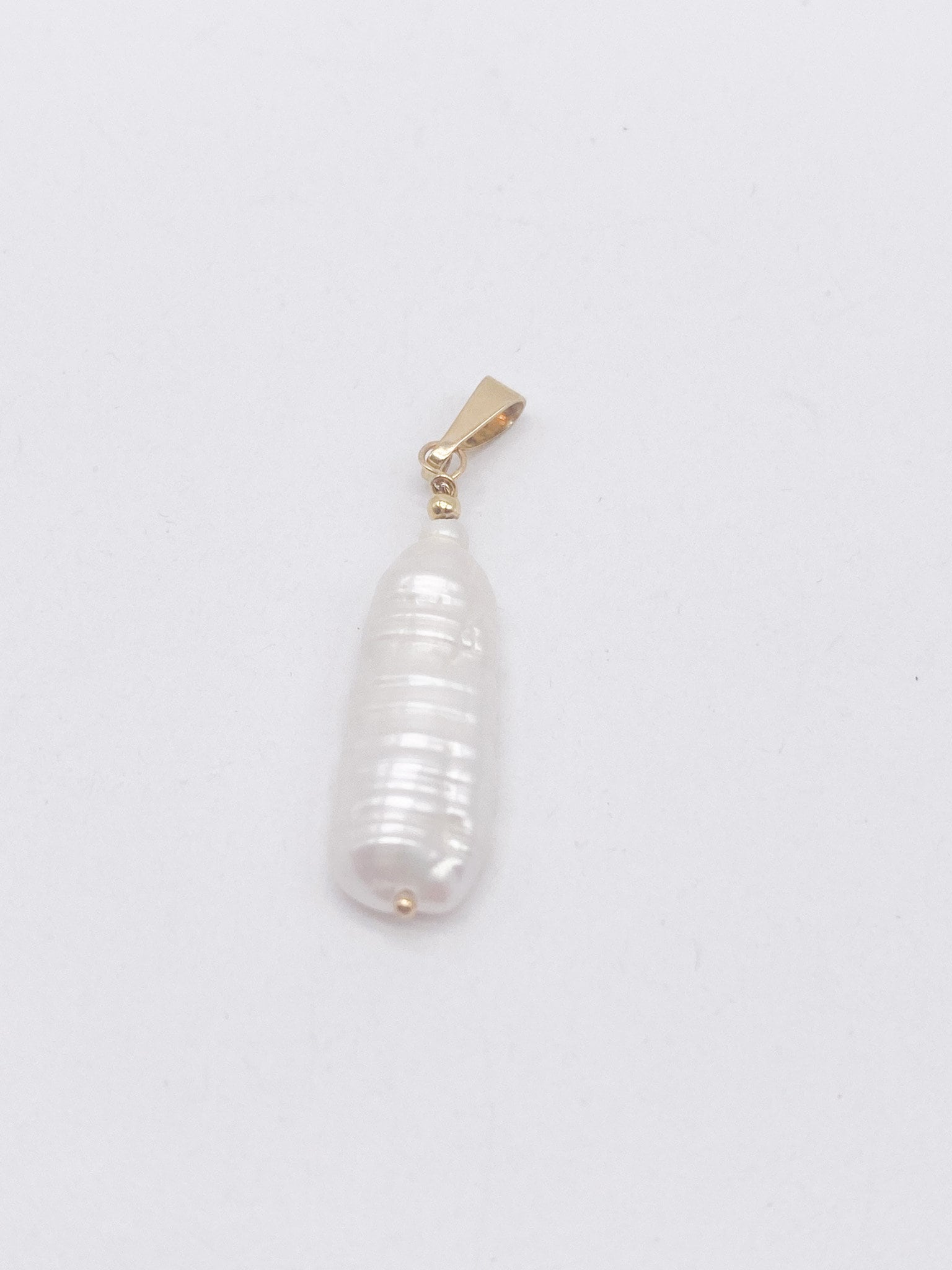 Perlen Anhänger Mit Langer Perle Aus 925 Silber/Gold von MagnetBerlin