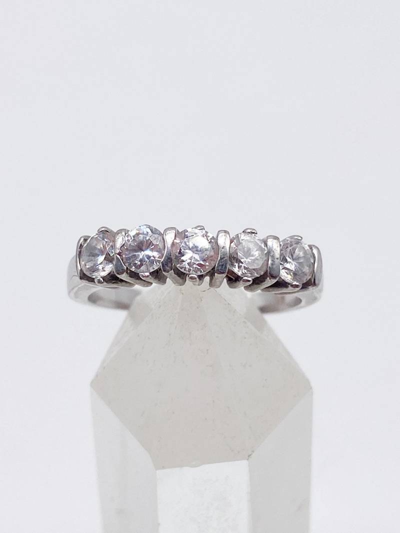Vintage 925 Silber Ring Mit Weißen Steinen Größe 59 18, 8 Mm von MagnetBerlin