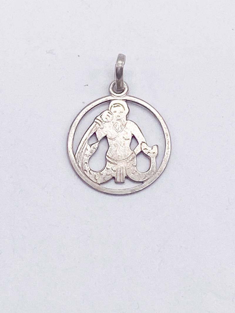 Vintage Sternzeichen Anhänger Wassermann Echtes 925Silber Tierzeichen Glücksbringer Geschenk Silberner von MagnetBerlin