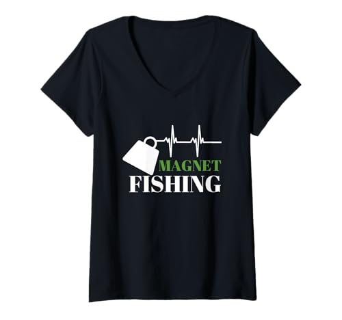Damen Magnet Angeln Magnet Fisher T-Shirt mit V-Ausschnitt Damen Magnet Angeln Magnet Fisher T-Shirt mit V-Ausschnitt von Magnetic Fishing And Neodymium Magnet Apparel