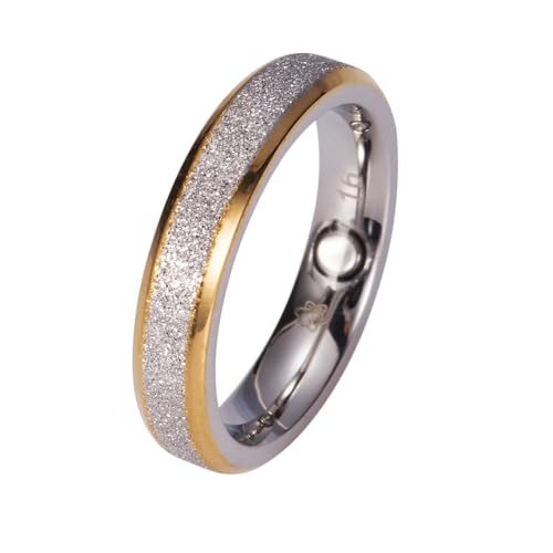 Bicolor Magnetring Diamantenstaub Silber Gold Designer Partnerring Ehering Verlobungsring Magnetschmuck 4you # 106 + # 206 div. Größen (18 schmal) von Magnetschmuck-4you