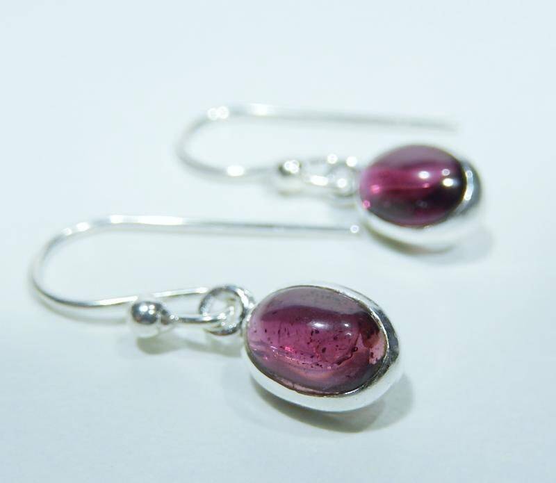 Granat Silber Ohrringe in Oval Form Aus 925Er Sterlingsilber Damen Ohrhänger Damenohrringe Echte Edelstein Schmuck von MagnoKreativ