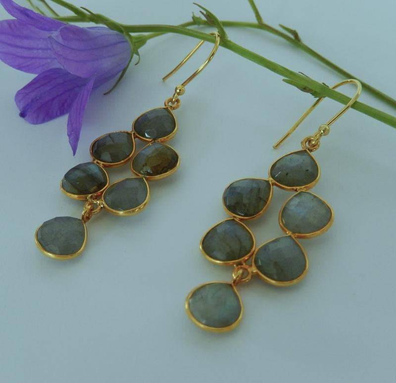 Labradorit Ohrringe Aus 925Er Sterlingsilber Vergolde Boho Vintage Stil Romantisch Echte Edelsteine Damen Ohrhänger Schmuck Damenohrringe Geschenk von MagnoKreativ