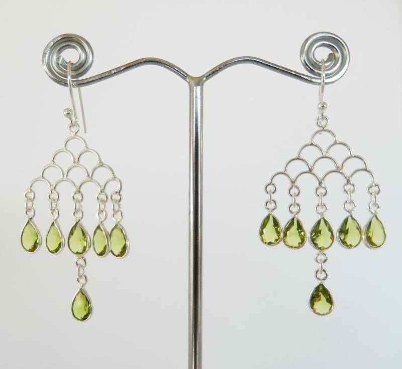 Peridot Silber Ohrringe Aus 925Er Sterlingsilber Echte Edelstein Damen Ohrhänge Schmuck Damenohrringe Grün von MagnoKreativ