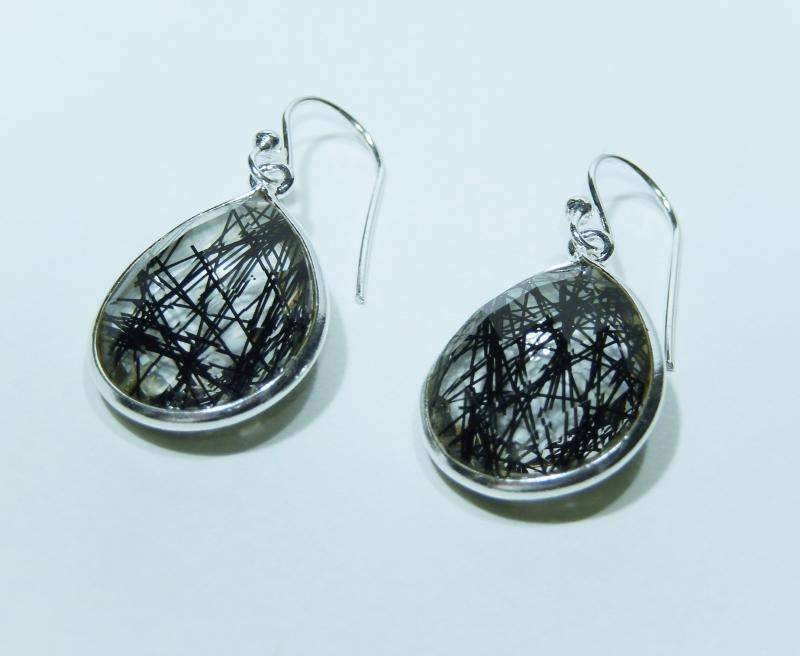Rutilquarz Silber Ohrringe in Oval Form Echte Edelstein Damen Ohrhänger Schmuck Damenohrringe 925Er Sterlingsilber von MagnoKreativ