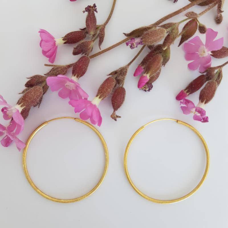 Vergoldete Creolen Matt 40 Mm Aus 925Er Sterlingsilber Hoops Damen Ohrhänger Schmuck Damenohrringe Boho Stil Zeitlos Modisch Geschenk Romantisch von MagnoKreativ