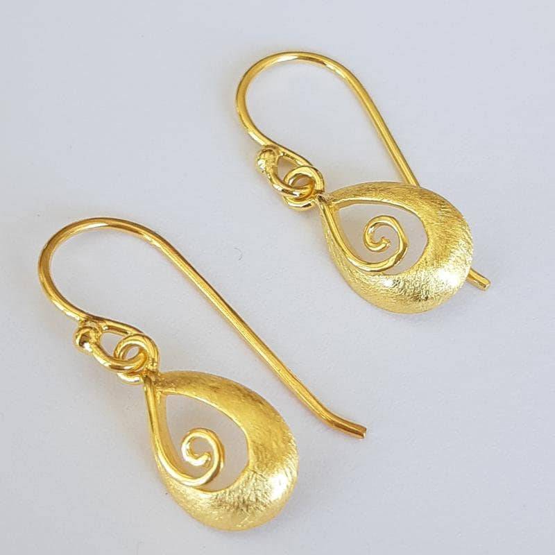 Vergoldete Spirale Tropfen Ohrringe Aus 925Er Sterlingsilber Damen Ohrhänger Schmuck Damenohrringe Boho Stil Extravagant Raffiniert Ausgefallen von MagnoKreativ