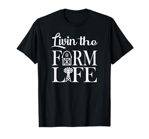 Living The Farm Life Country Girl Cow Barn T-Shirt T-Shirt von Magnolia Farmhouse Rustic Country Women Shirt