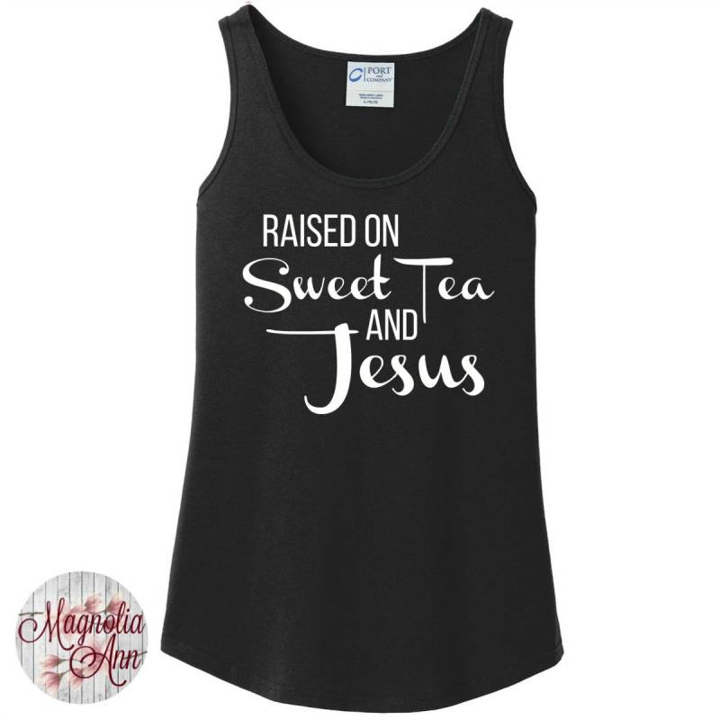 Auf Sweet Tea & Jesus Frauen Tank Top in 6 Farben Den Größen Small-4x, Plus Size Angehoben von MagnoliaAnn