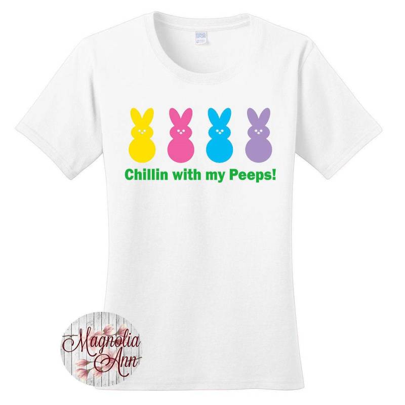 Chillin With My Peeps, Ostern, Frauen T-Shirt in 7 Verschiedenen Farben Den Größen S-4x, Plus Size von MagnoliaAnn