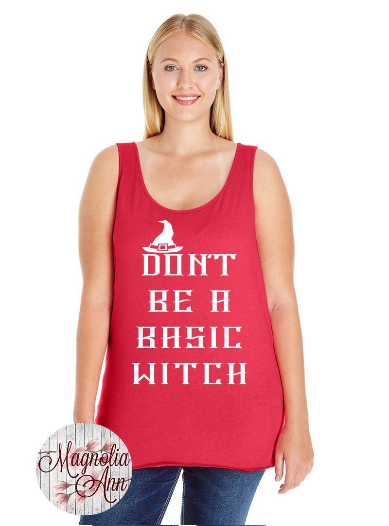 Don't Be A Basic Witch, Halloween, Damen Premium Jersey Tank Top Größen S-4x, Plus Size Kleidung, Curvy von MagnoliaAnn