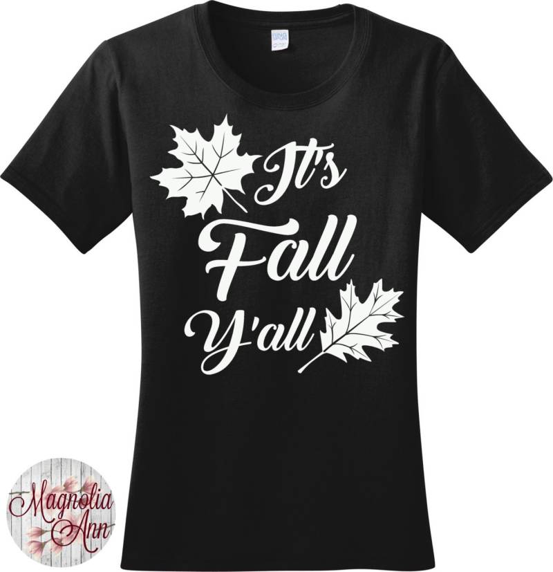 It's Fall Y'all Leaf Damen Grafik-T-Shirt in 7 Verschiedenen Farben Den Größen S-4x, Plus Size von MagnoliaAnn